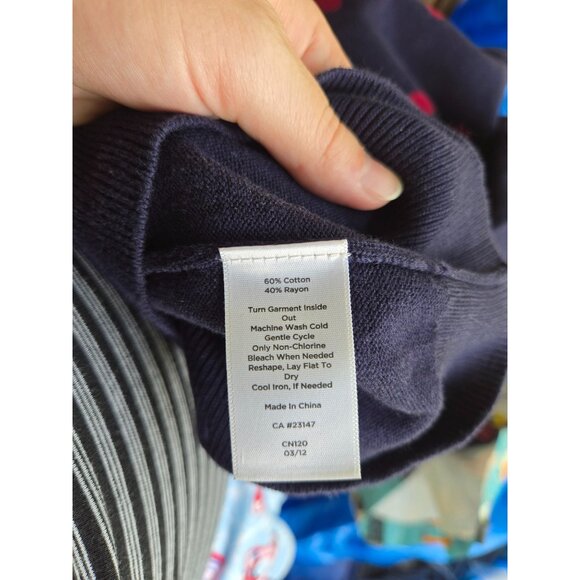 Talbots Womens Polka Dot Sweater Size Medium Petite MP Preppy Twee Knit Office - Picture 4 of 7